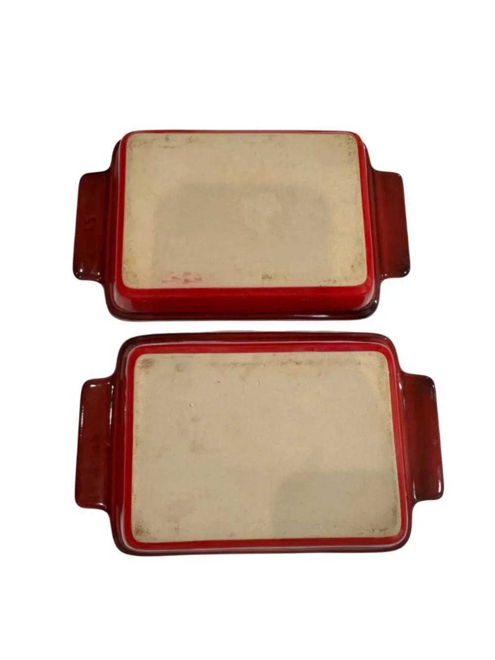 Reposhing-- Red Ceramic Rectangular Baking Dish - Set of 2